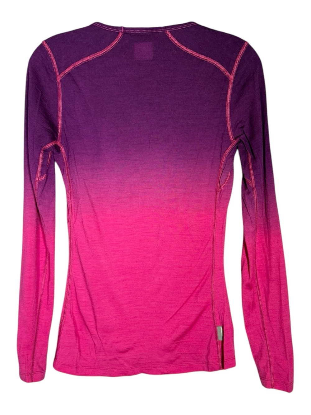 icebreaker Bodyfit 200 Merino Wool Long Sleeve Pink Ombre Baselayer Top S - Picture 2 of 7